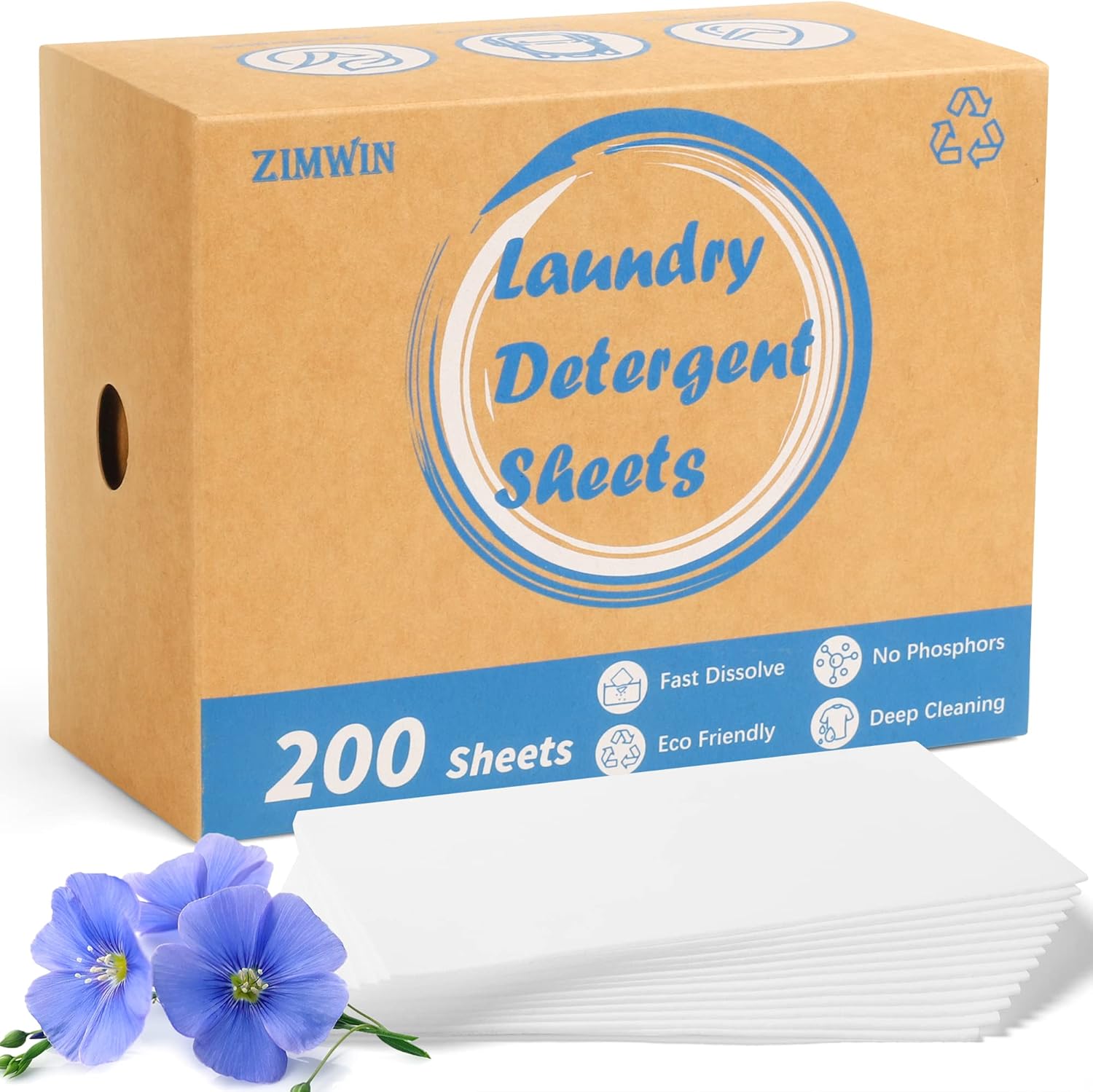 Laundry Detergent Sheets 200 Sheets, Fragrance-Free, Eco-Friendly, Plastic-Free, Hypoallergenic, Liquidless Washing Supplies for Dorm Travel Camping, 200 Loads - Image 8