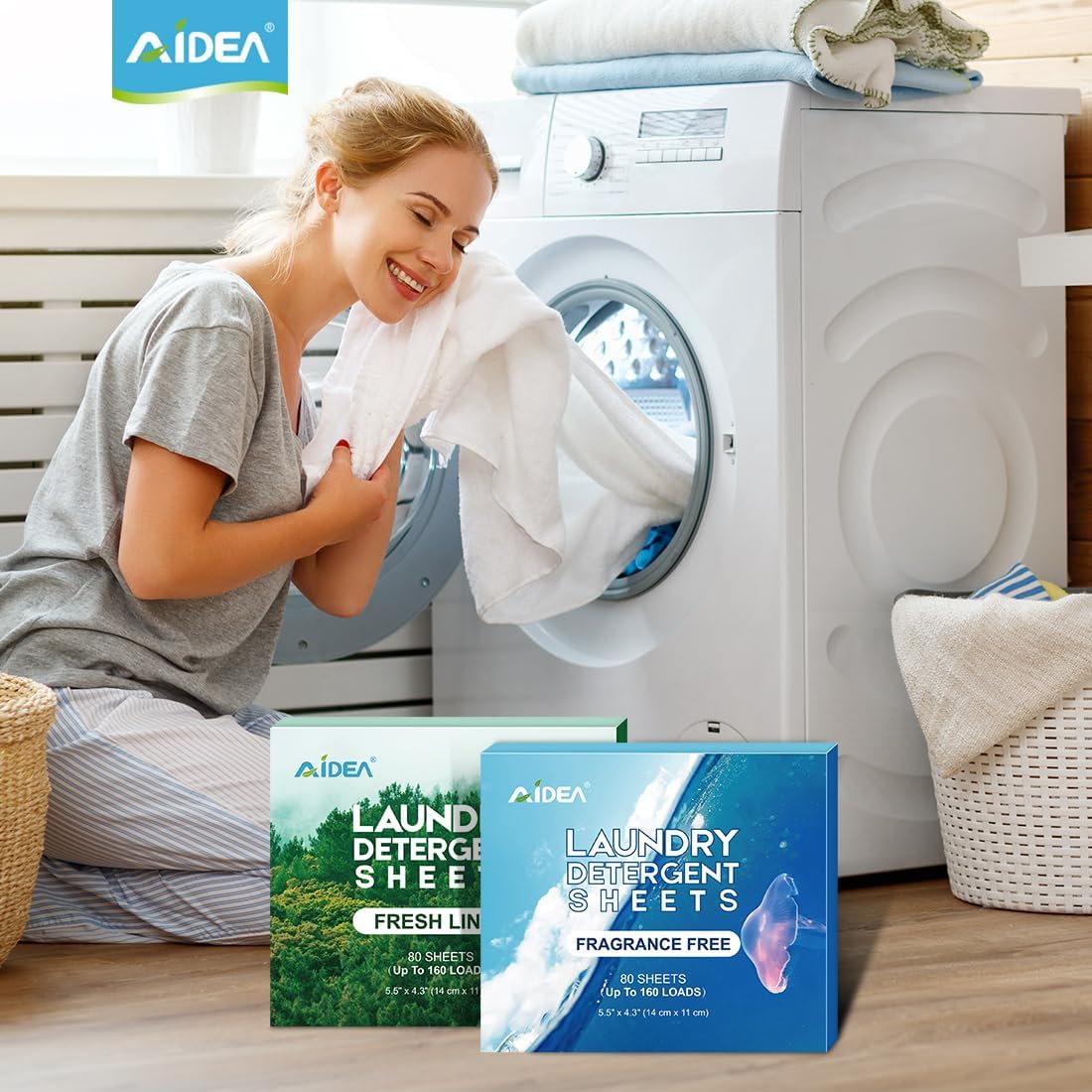 AIDEA Laundry Detergent Sheets, Laundry Sheets Detergent, Washer Sheets Detergent, No Plastic Jug, Laundry Soap Sheets For Travel, Home Washing, Fresh Scent-(160 Loads) 80 Sheets - Image 7