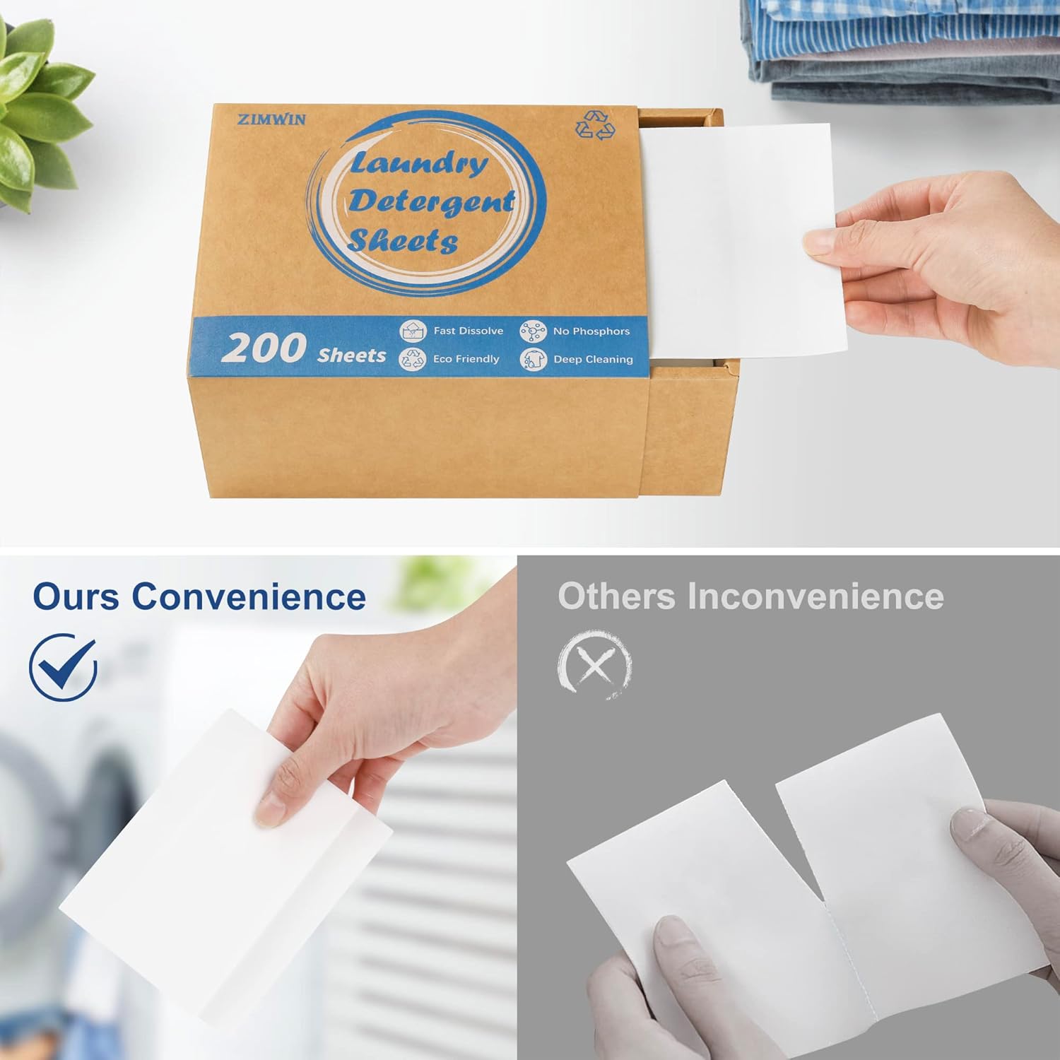 Laundry Detergent Sheets 200 Sheets, Fragrance-Free, Eco-Friendly, Plastic-Free, Hypoallergenic, Liquidless Washing Supplies for Dorm Travel Camping, 200 Loads - Image 5