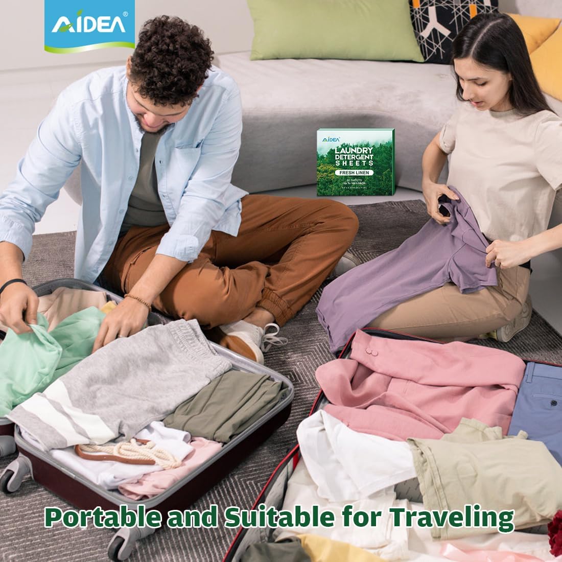 AIDEA Laundry Detergent Sheets, Laundry Sheets Detergent, Washer Sheets Detergent, No Plastic Jug, Laundry Soap Sheets For Travel, Home Washing, Fresh Scent-(160 Loads) 80 Sheets - Image 6
