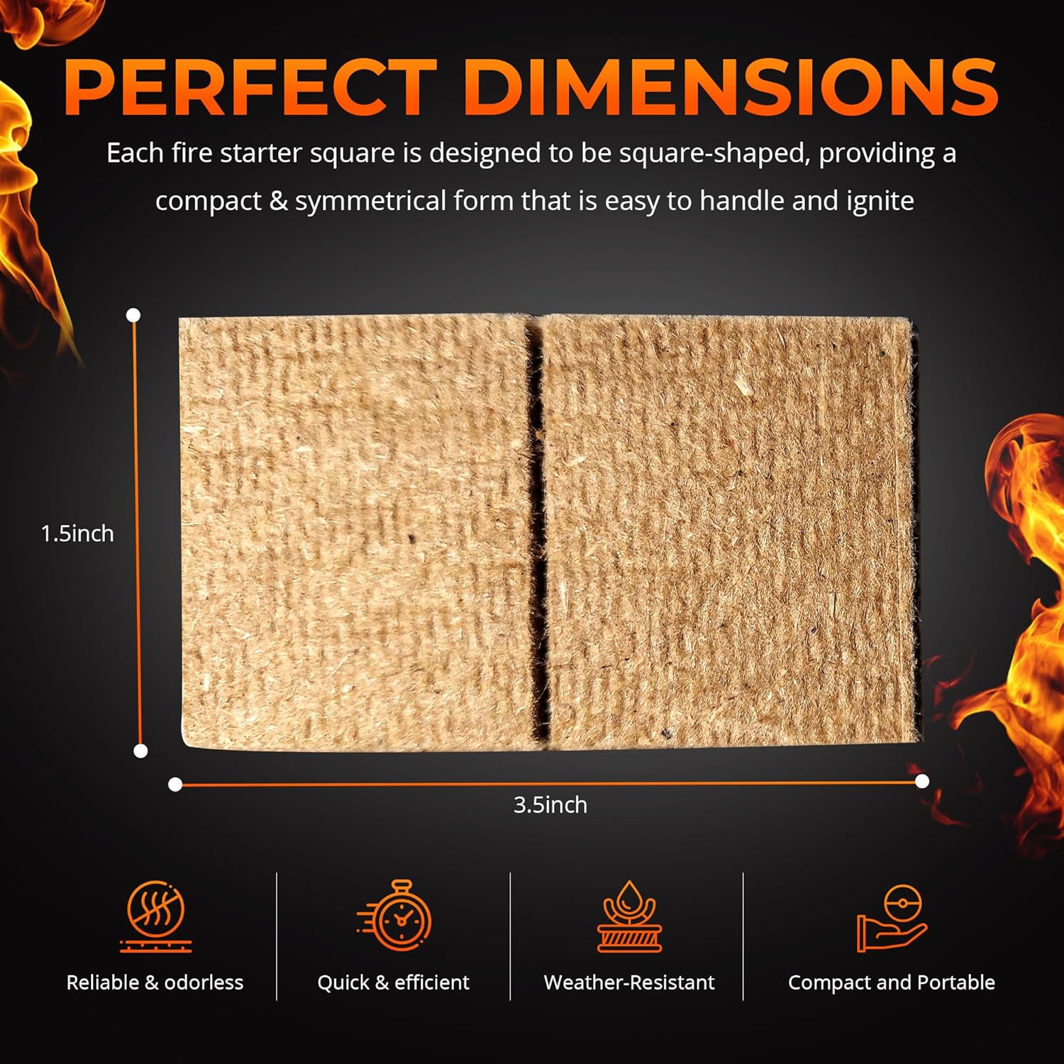 Eco-Friendly Fire Starter - Natural Pine Fire Starter for Campfires, Fireplace, Outdoor Fire Pit, and Grill - 24 Squares - Firestarter for Outdoor fire, Grill, Wood Stove, BBQ with 10 min Burn time… - Image 5