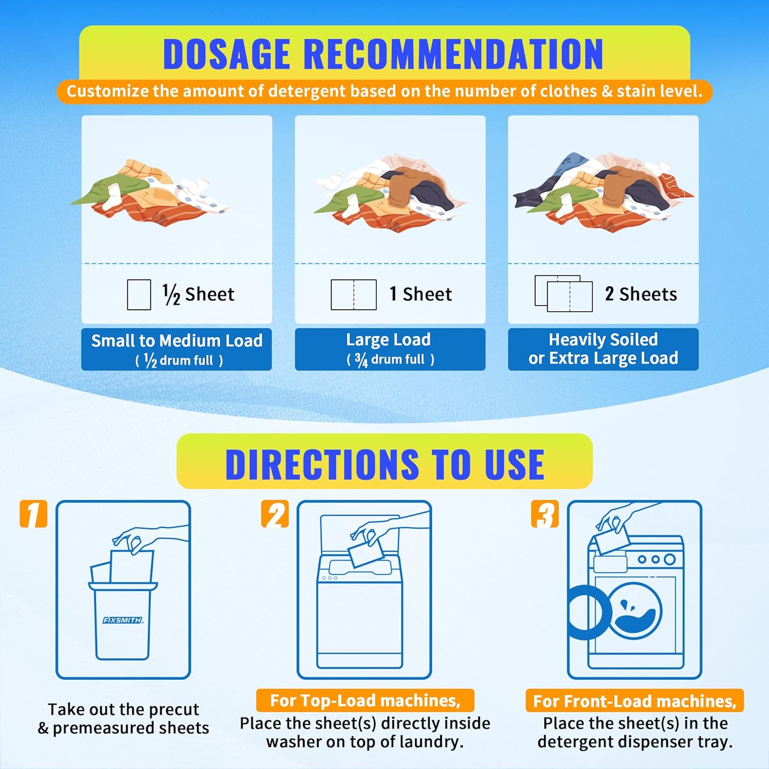 FIXSMITH Laundry Detergent Sheets - 200 Loads (100 Sheets) Fresh Linen Scent - Hypoallergenic,Eco Friendly Laundry Detergent Strips Ultra-Concentrated Travel Detergent Sheets.Plastic-Free,Liquidless - Image 4